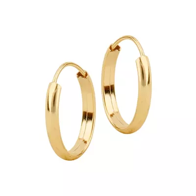 Brinco De Ouro 18k Argola 14mm Plus - 101289 - Fábrica do Ouro ®️