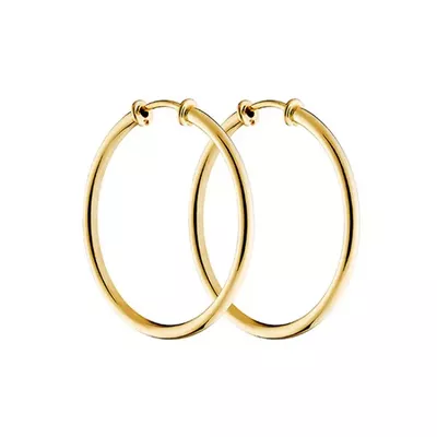 Brinco De Ouro 18k Argola Fio Redondo De 14mm - 100800 - Fábrica do Ouro ®️