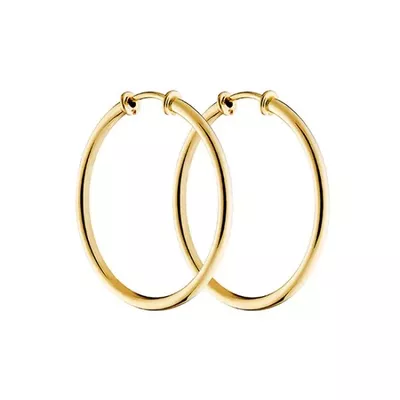 Brinco De Ouro 18k Argola Fio Redondo De 18mm - 102774 - Fábrica do Ouro ®️