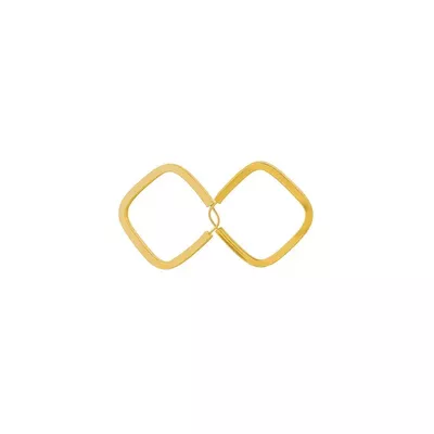 Brinco De Ouro 18k Argola Losango Plus PP