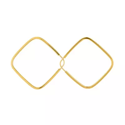 Brinco De Ouro 18k Argola Losango Slim g