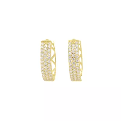 Brinco De Ouro 18k Argola Luminescente - 103322 - Fábrica do Ouro ®️