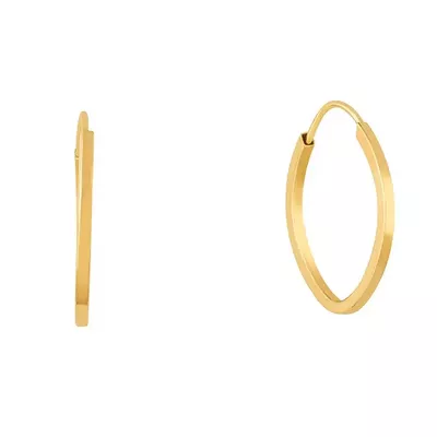 Brinco De Ouro 18k Argola Oval Plus G - 103035 - Fábrica do Ouro ®️