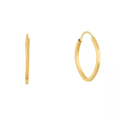 Brinco De Ouro 18k Argola Oval Plus M - 103036 - Fábrica do Ouro ®️
