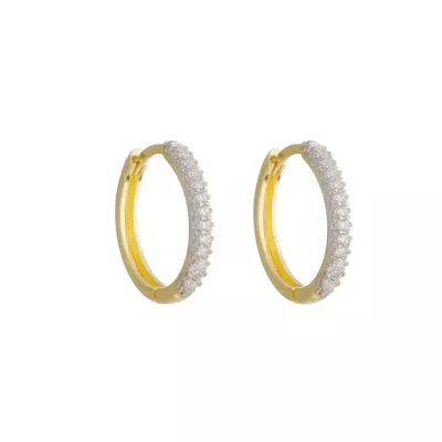 Brinco De Ouro 18k Argola Oval Radiante G - 103313 - Fábrica do Ouro ®️