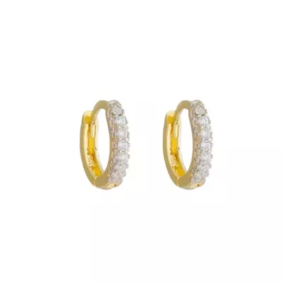 Brinco De Ouro 18k Argola Oval Radiante P - 103317 - Fábrica do Ouro ®️