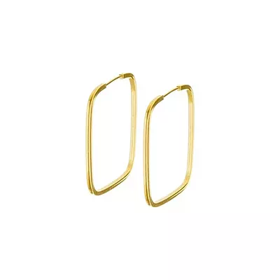 Brinco De Ouro 18k Argola Quadrada Slim P - 103019 - Fábrica do Ouro ®️