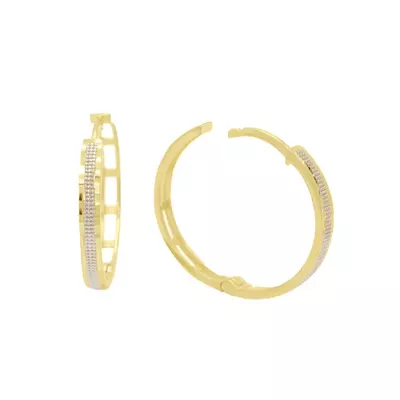 Brinco De Ouro 18k Argola Radiante G - 103315 - Fábrica do Ouro ®️