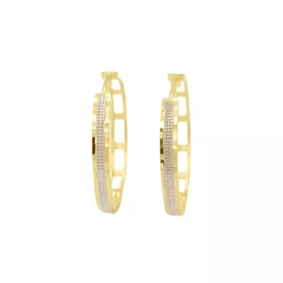 Brinco De Ouro 18k Argola Radiante G