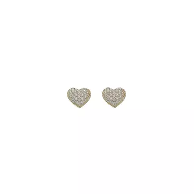 Brinco De Ouro 18k Coração Estrelar - 103344 - Fábrica do Ouro ®️