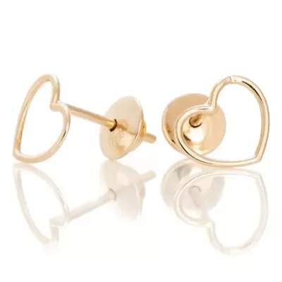 Brinco De Ouro 18k Coração Fio Redondo Grande - 102011 - Fábrica do Ouro ®️