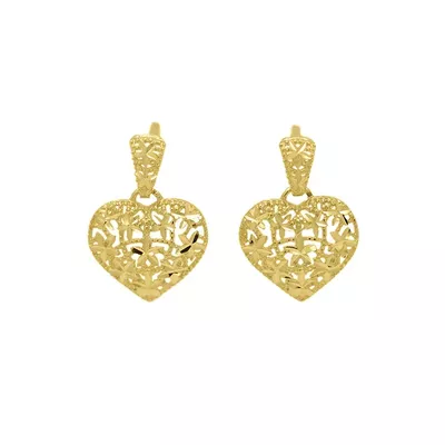 Brinco De Ouro 18k Coração Frozen - 103384 - Fábrica do Ouro ®️