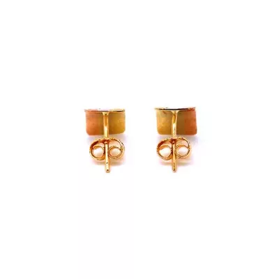 Brinco De Ouro 18k Escravas Quadrado Tricolor