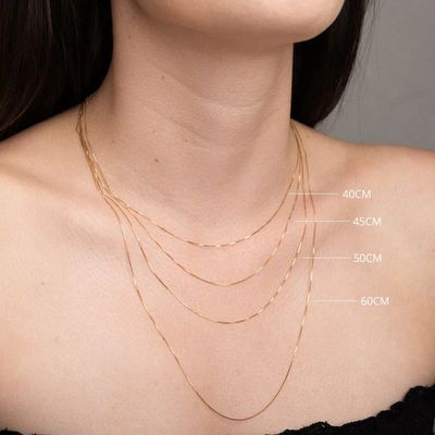 Corrente De Ouro 18k Veneziana De 0,5mm Com 45cm