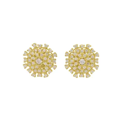 Brinco De Ouro 18k Margarida - 103368 - Fábrica do Ouro ®️