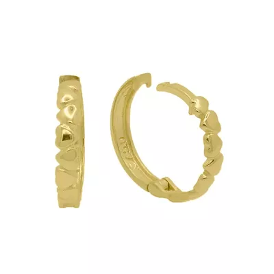 Brinco De Ouro 18k Meia argola amor 