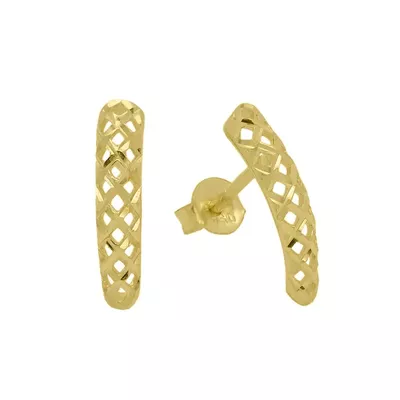 Brinco De Ouro 18k Meia argola Arquinhos - 103288 - Fábrica do Ouro ®️