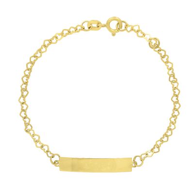 Pulseira Infantil De Ouro 18k Corações Amor De 0,2mm Com 13cm - 103417... - Fábrica do Ouro ®️