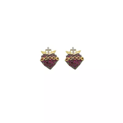 Brinco De Ouro 18k Sagrado Coração De Jesus - 103334 - Fábrica do Ouro ®️
