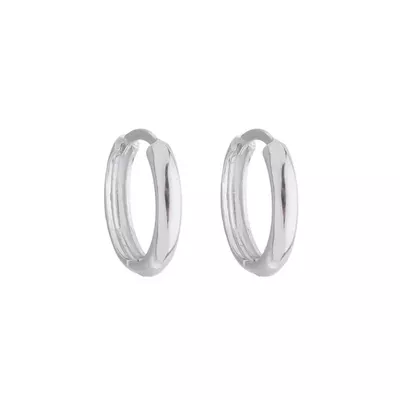 Brinco De Ouro Branco 18k Argola Luar M - 103320 - Fábrica do Ouro ®️