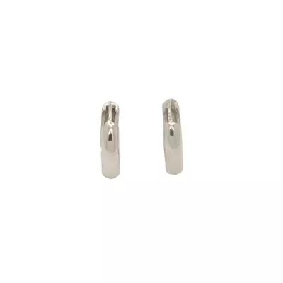 Brinco De Ouro Branco 18k Argola Luar P - 103321 - Fábrica do Ouro ®️