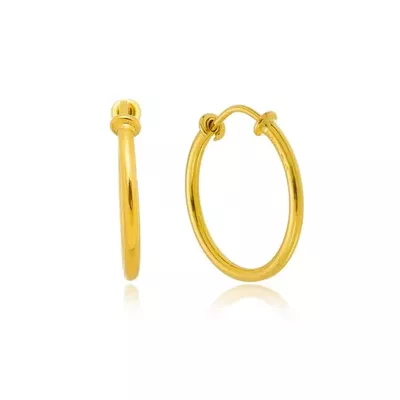 Brinco Infantil De Ouro 18k Argola fio redondo - 103028 - Fábrica do Ouro ®️