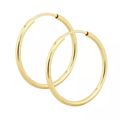 Brinco Infantil De Ouro 18k Argola Fio Redondo De 13mm - 102549 - Fábrica do Ouro ®️