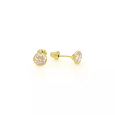 Brinco Infantil De Ouro 18k Áurea 3,0mm - 103211 - Fábrica do Ouro ®️