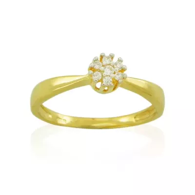 Anel De Ouro 18k Chuveirinho Com Zircônias - 101354 - Fábrica do Ouro ®️