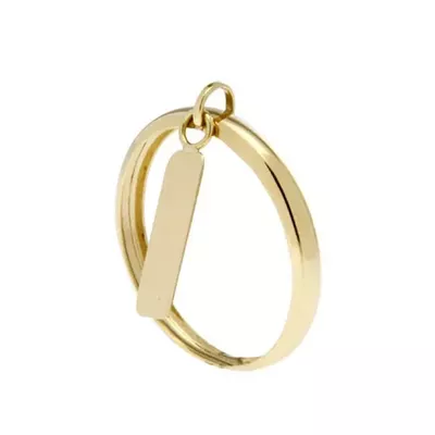 Anel De Ouro 18k Com Chapinha Pendurada - 100413 - Fábrica do Ouro ®️