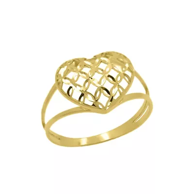 Anel de Ouro 18k Coração Alado M - 103370 - Fábrica do Ouro ®️