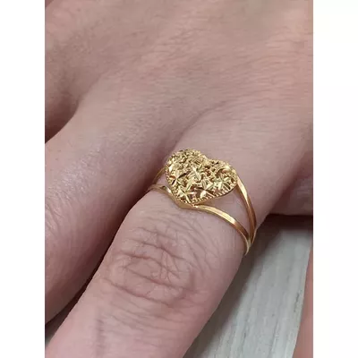 Anel de Ouro 18k Coração Frozen