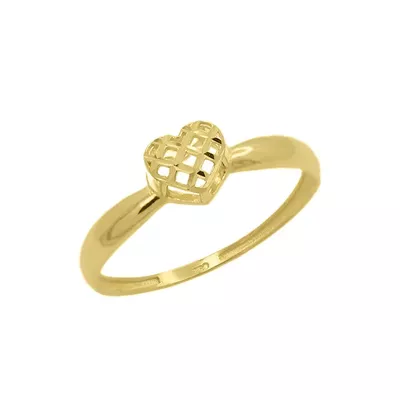 Anel de Ouro 18k Coração Xadrez - 103380 - Fábrica do Ouro ®️