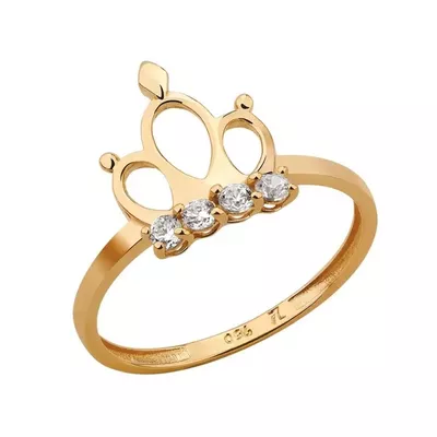 Anel De Ouro 18k Coroa Classic Zircônias - 101958 - Fábrica do Ouro ®️