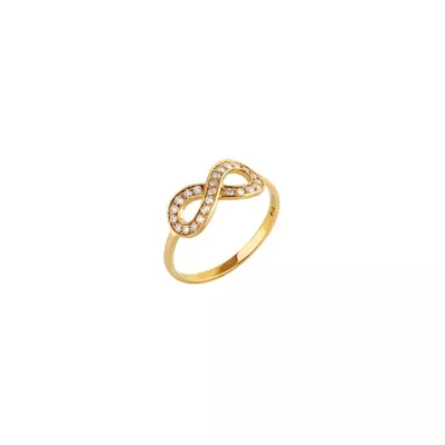 Anel De Ouro 18k Infinito Com Zircônias - 101955 - Fábrica do Ouro ®️