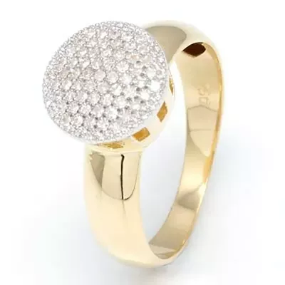 Anel De Ouro 18k Pavê Com Pedras De Zircônias - 100789 - Fábrica do Ouro ®️