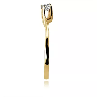 Anel De Ouro 18k Solitário Com Zircônia De 2,5 Milímetros