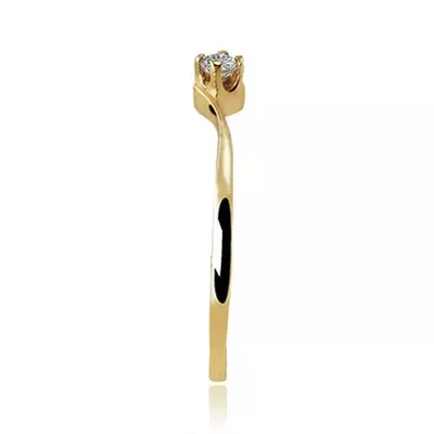Anel De Ouro 18k Solitário Marie Com Zircônia