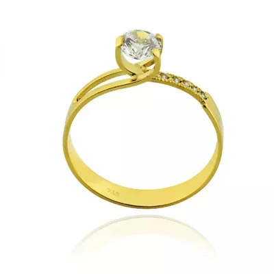 Anel De Ouro 18k Solitário Modern De Zircônia