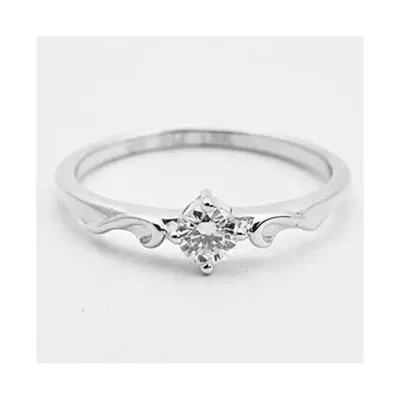 Anel De Ouro Branco 18k Solitário Com Diamante De 15 Pontos - 101680 - Fábrica do Ouro ®️