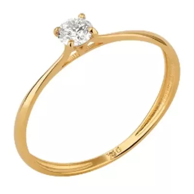 Anel Solitário de Ouro 18k Aurora Com Zircônia - 103270 - Fábrica do Ouro ®️