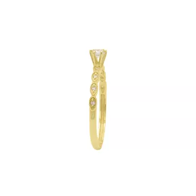 Anel Solitário de Ouro 18k Rapunzel Com Zircônia