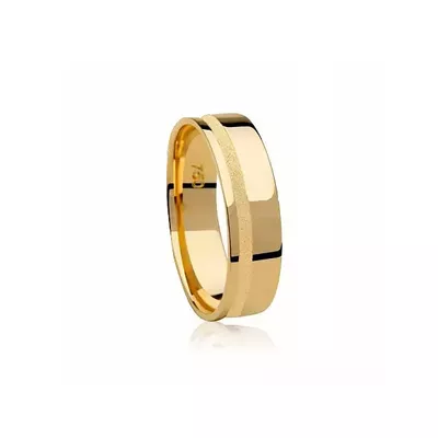 Aliança Individual de Casamento De Ouro 18k Golden II 5mm - 103639 - Fábrica do Ouro ®️