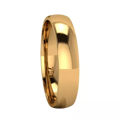 Aliança Individual De Ouro 18k Tradicional e Anatômica Com 4,0mm - 102... - Fábrica do Ouro ®️