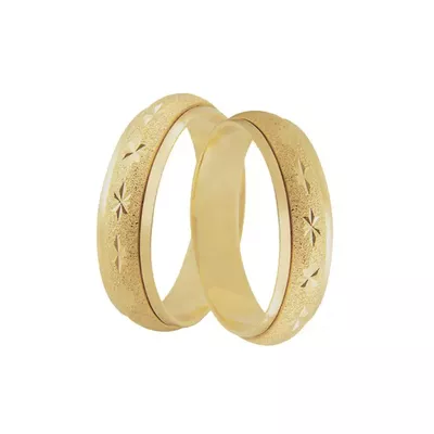 Par De Aliança Casamento De Ouro 18k Alana Anatômica De 5,0 mm - 10269... - Fábrica do Ouro ®️