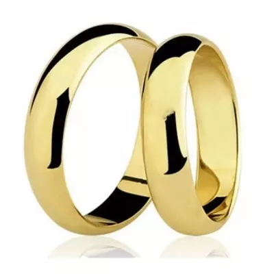 Par De Aliança Casamento De Ouro 18k Com 4mm Tradicional - 100668 - Fábrica do Ouro ®️