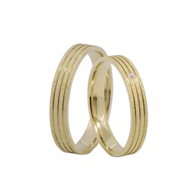 Par De Aliança Casamento De Ouro 18k Diamantada Anatômica 3,5mm Com Di... - Fábrica do Ouro ®️