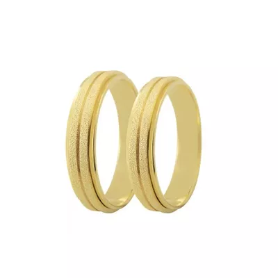 Par De Aliança Casamento De Ouro 18k Diamantada Anatômica 5mm - 102709... - Fábrica do Ouro ®️