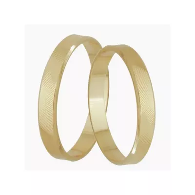 Par De Aliança Casamento De Ouro 18k Grooves De 3,0 mm - 102649 - Fábrica do Ouro ®️
