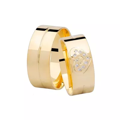 Par De Aliança Casamento De Ouro 18k Love Anatômica 8mm com Zircônias ... - Fábrica do Ouro ®️
